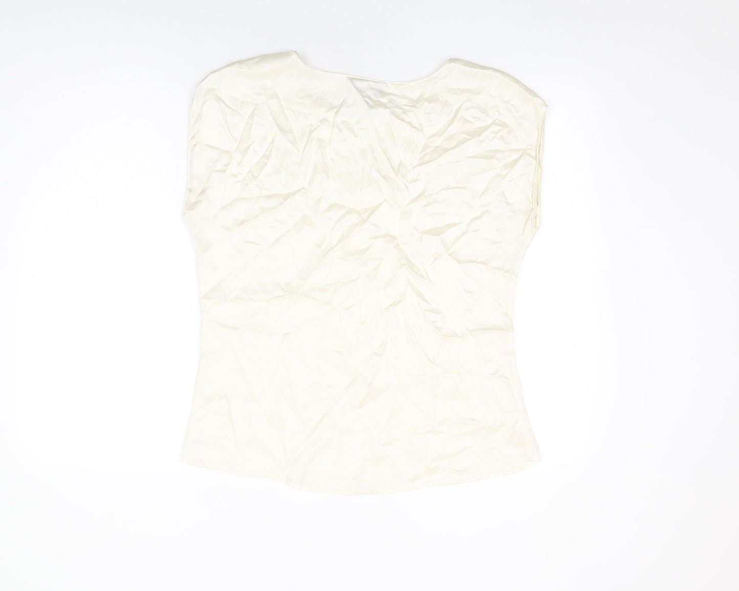 Womens UK Size 12 Pure Ivory Basic T-Shirt