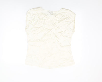 Womens UK Size 12 Pure Ivory Basic T-Shirt