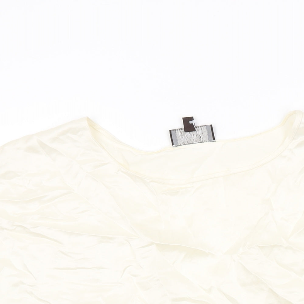Womens UK Size 12 Pure Ivory Basic T-Shirt