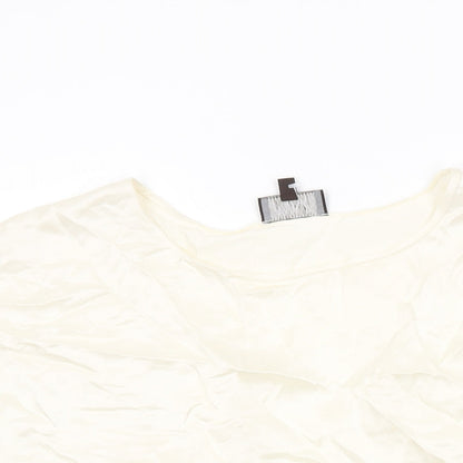 Womens UK Size 12 Pure Ivory Basic T-Shirt