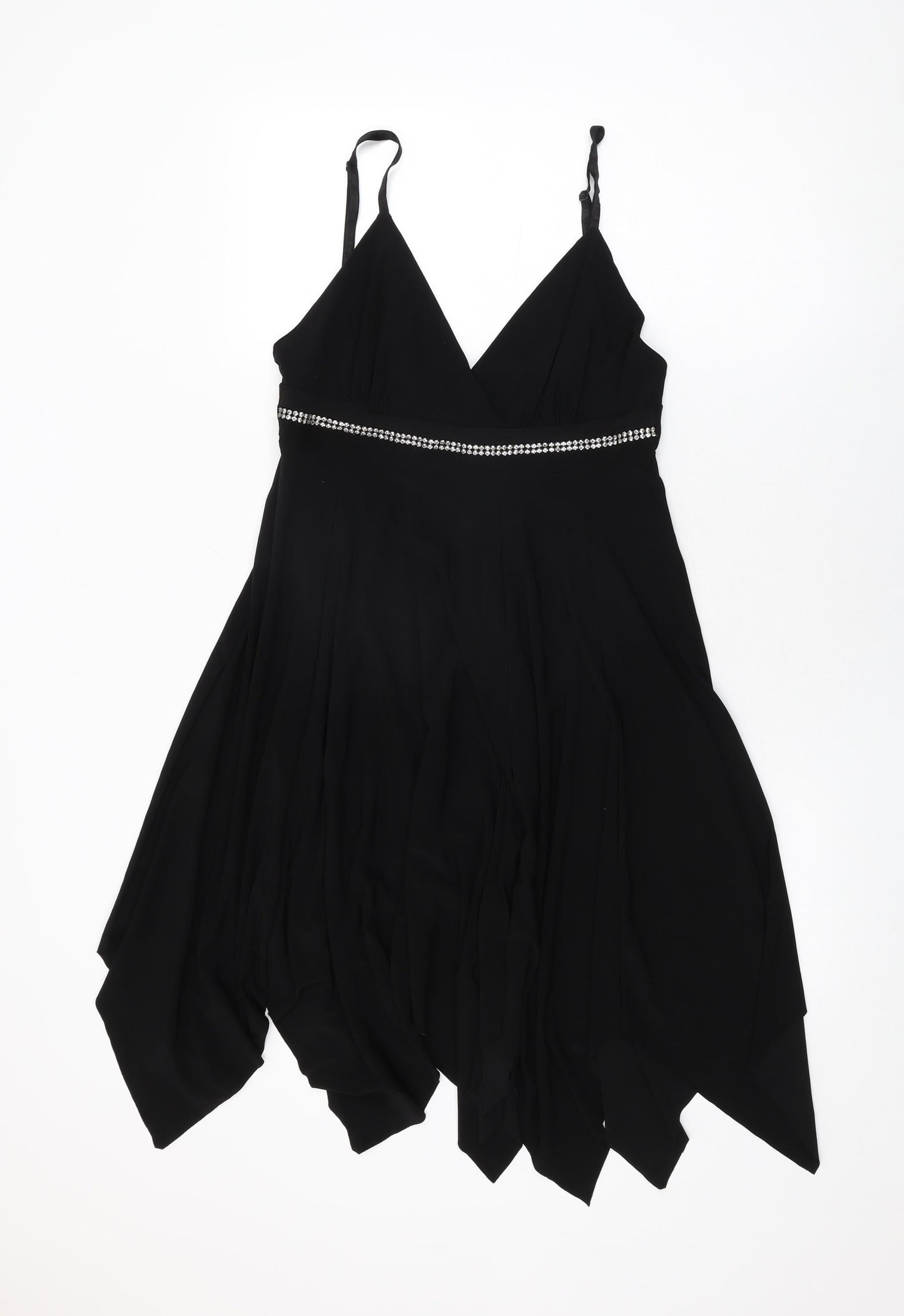 Select Womens Black Polyester Shift Size 14 V-Neck Pullover