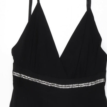 Select Womens Black Polyester Shift Size 14 V-Neck Pullover
