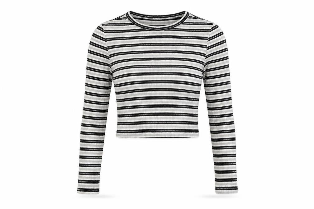 Womens UK Size S H&M Grey Cropped T-Shirt