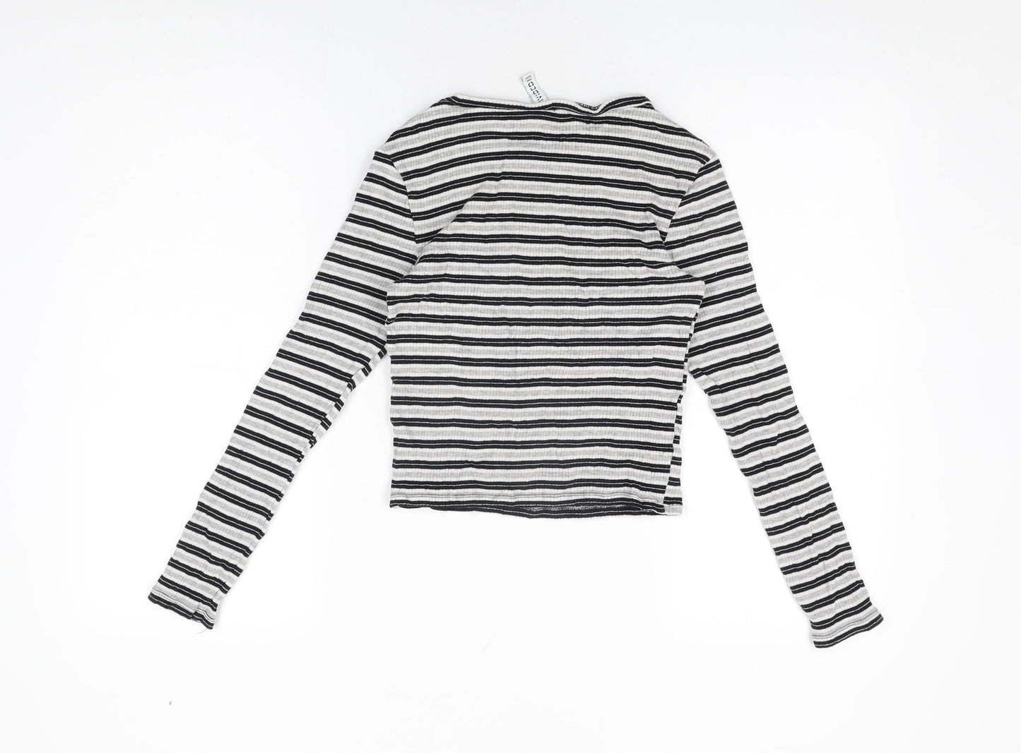 Womens UK Size S H&M Grey Cropped T-Shirt