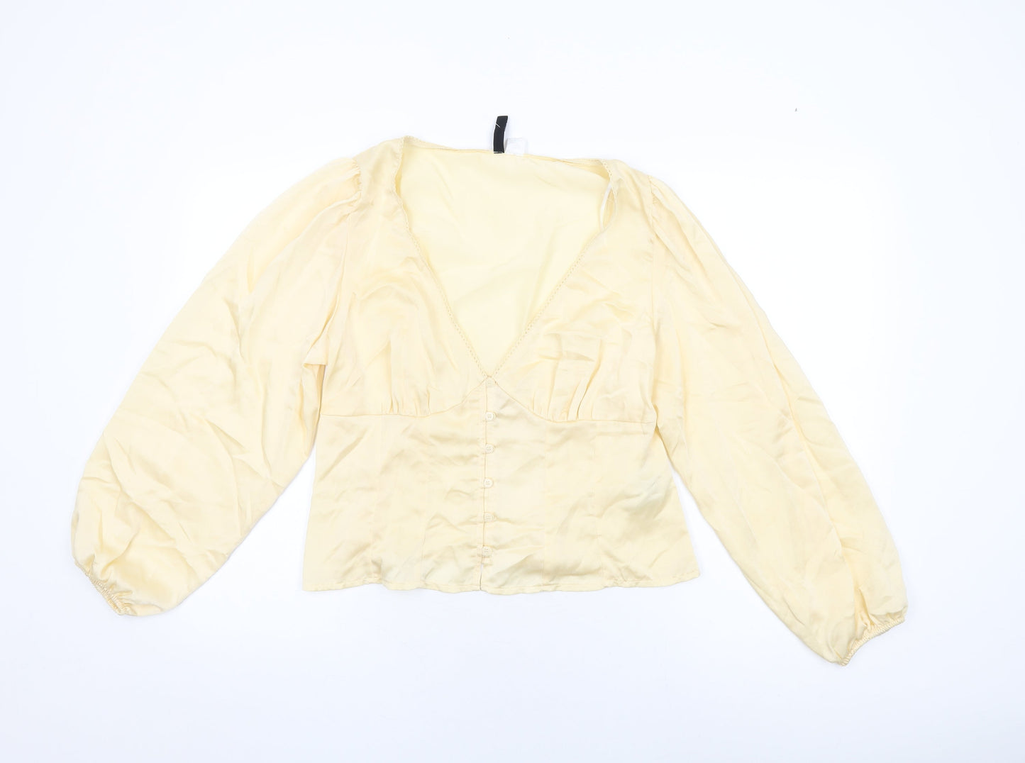 Womens UK Size L H&M Ivory Basic Blouse