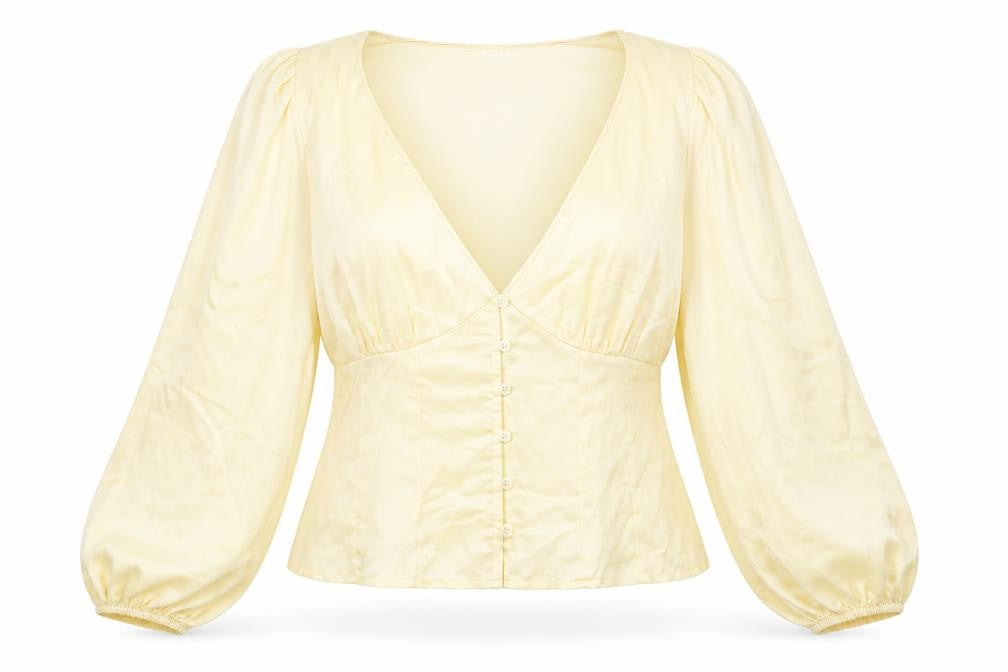 Womens UK Size L H&M Ivory Basic Blouse