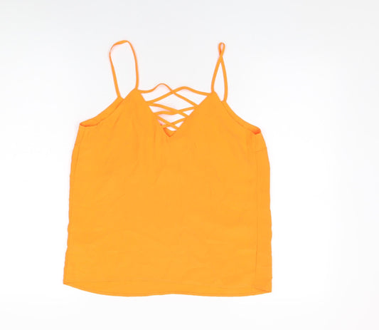Womens UK Size 8 New Look Orange Camisole T-Shirt