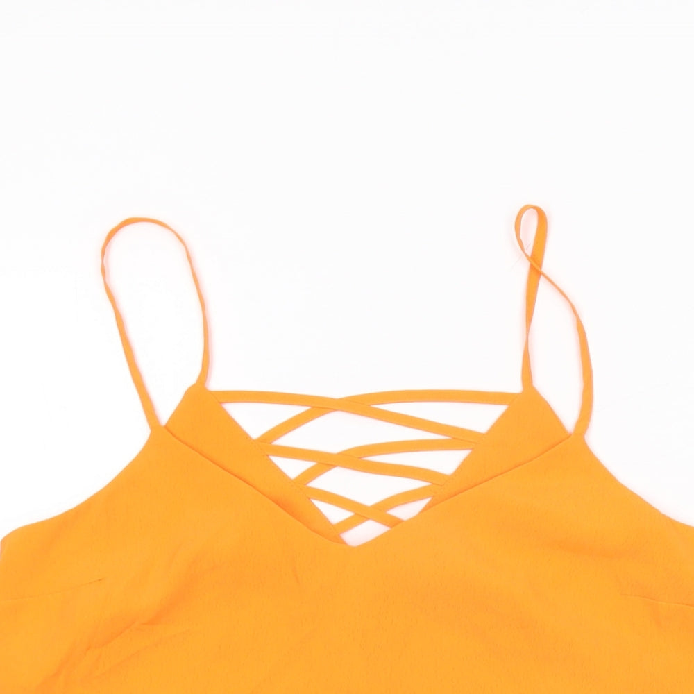 Womens UK Size 8 New Look Orange Camisole T-Shirt
