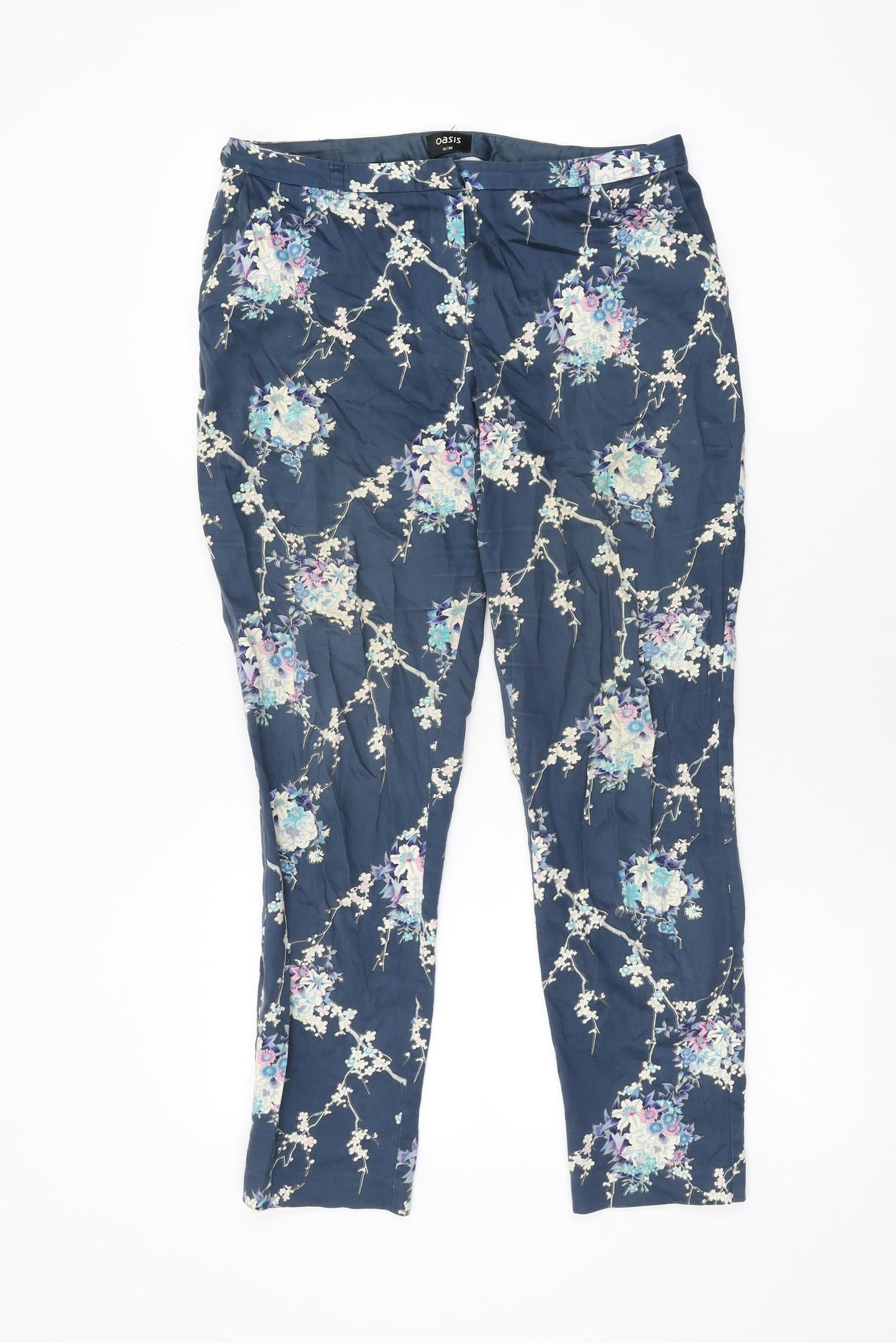 Womens UK Size 10 Oasis Regular Fit  Blue Trousers