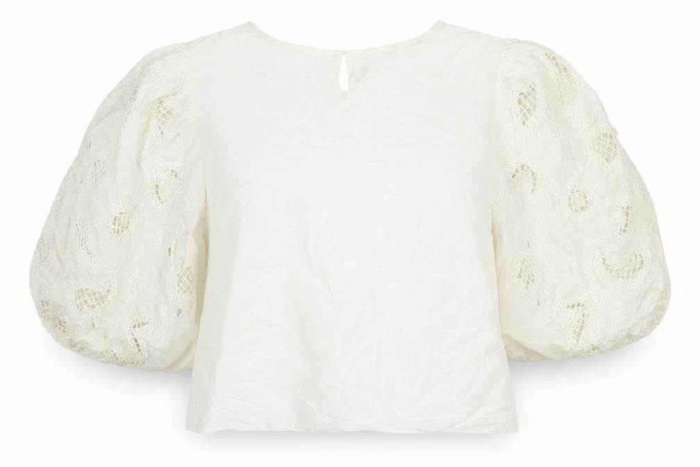 Womens UK Size 20 Unknown Ivory Cropped Blouse