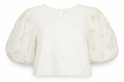 Womens UK Size 20 Unknown Ivory Cropped Blouse