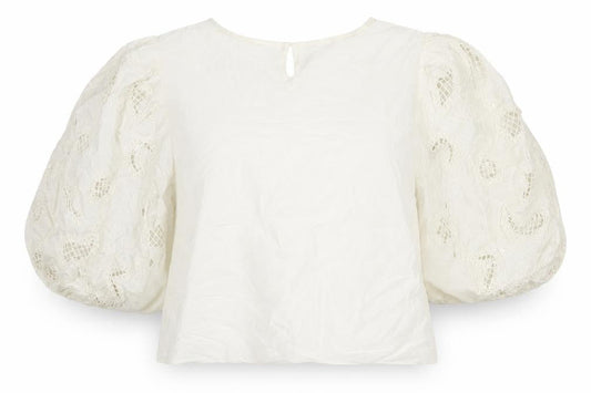 Womens UK Size 20 Unknown Ivory Cropped Blouse