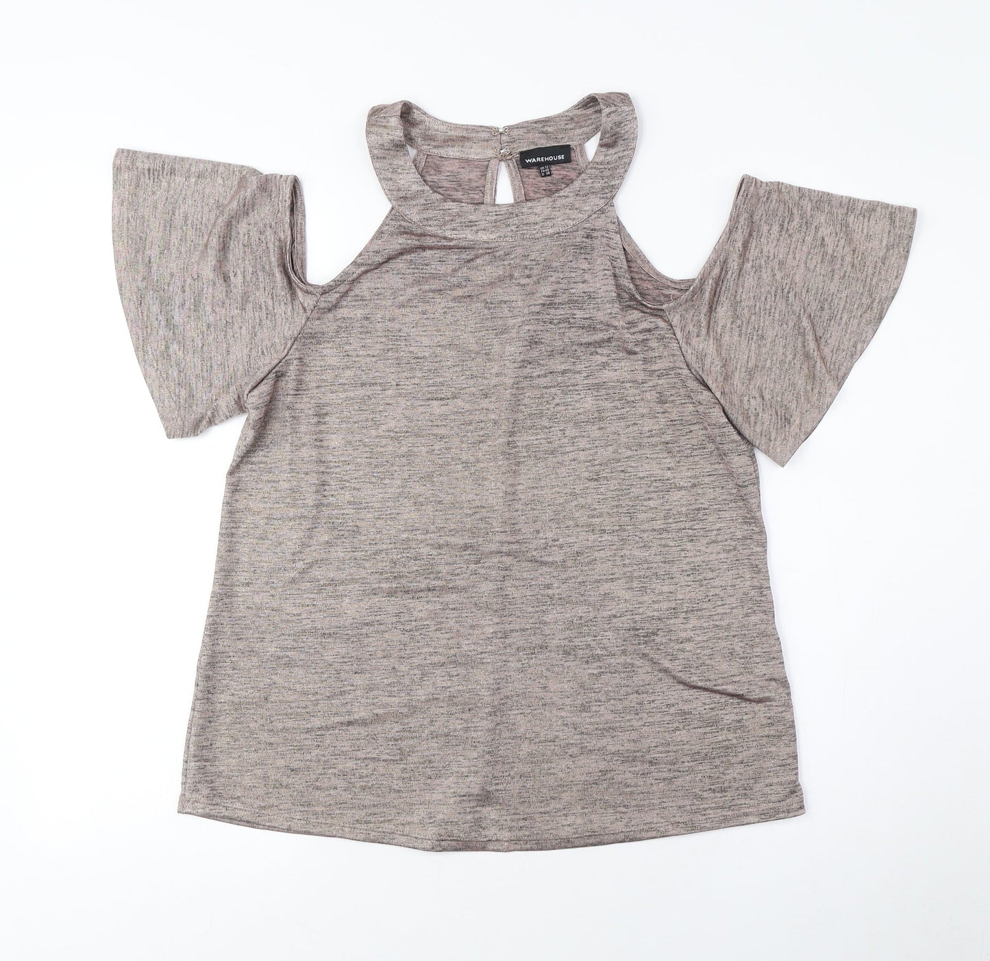 Womens UK Size 14 Warehouse Brown Basic T-Shirt