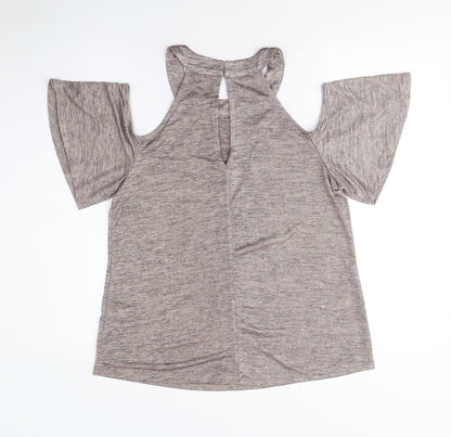 Womens UK Size 14 Warehouse Brown Basic T-Shirt