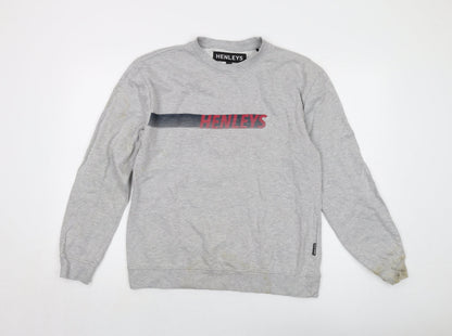 Mens UK Size S Henleys Grey Pullover Sweatshirt