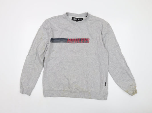 Mens UK Size S Henleys Grey Pullover Sweatshirt
