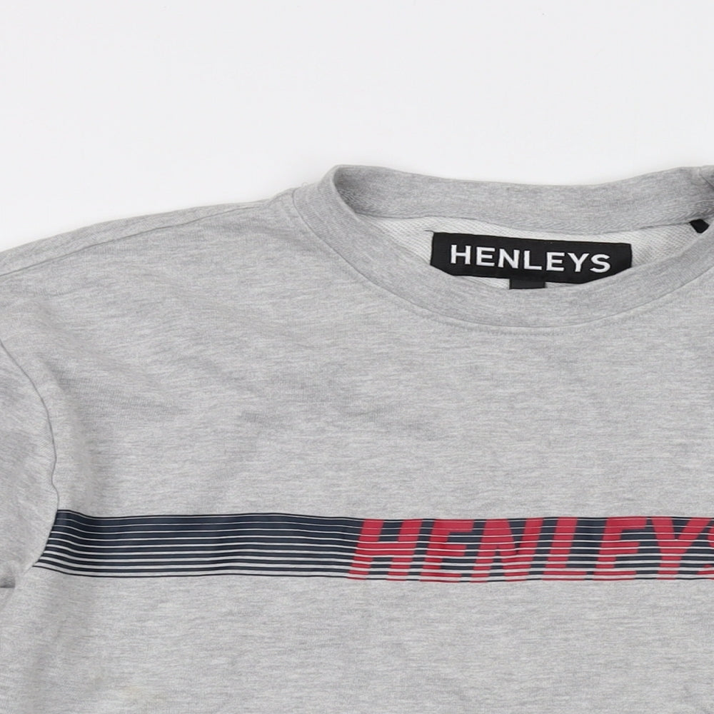 Mens UK Size S Henleys Grey Pullover Sweatshirt