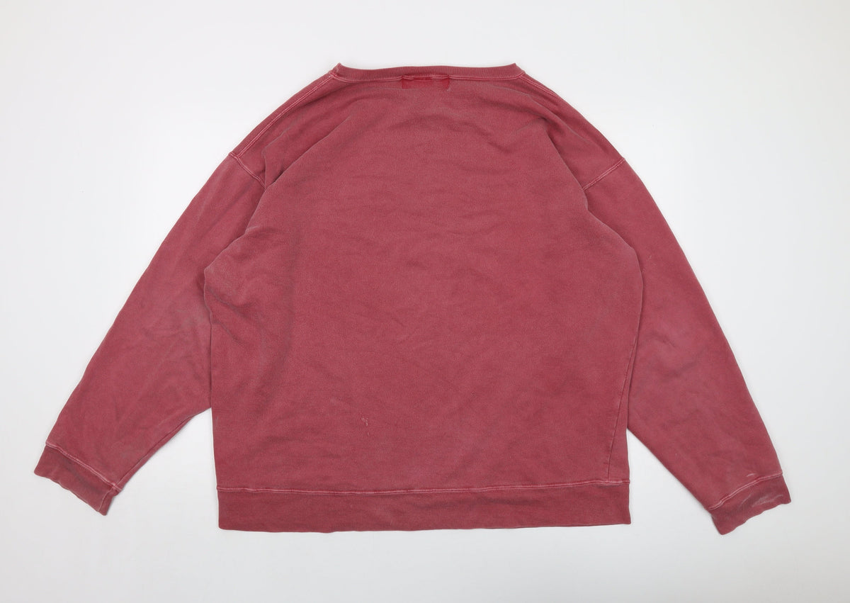 Breeznin' up Womens Pink Cotton Pullover Sweatshirt Size XL Pullover