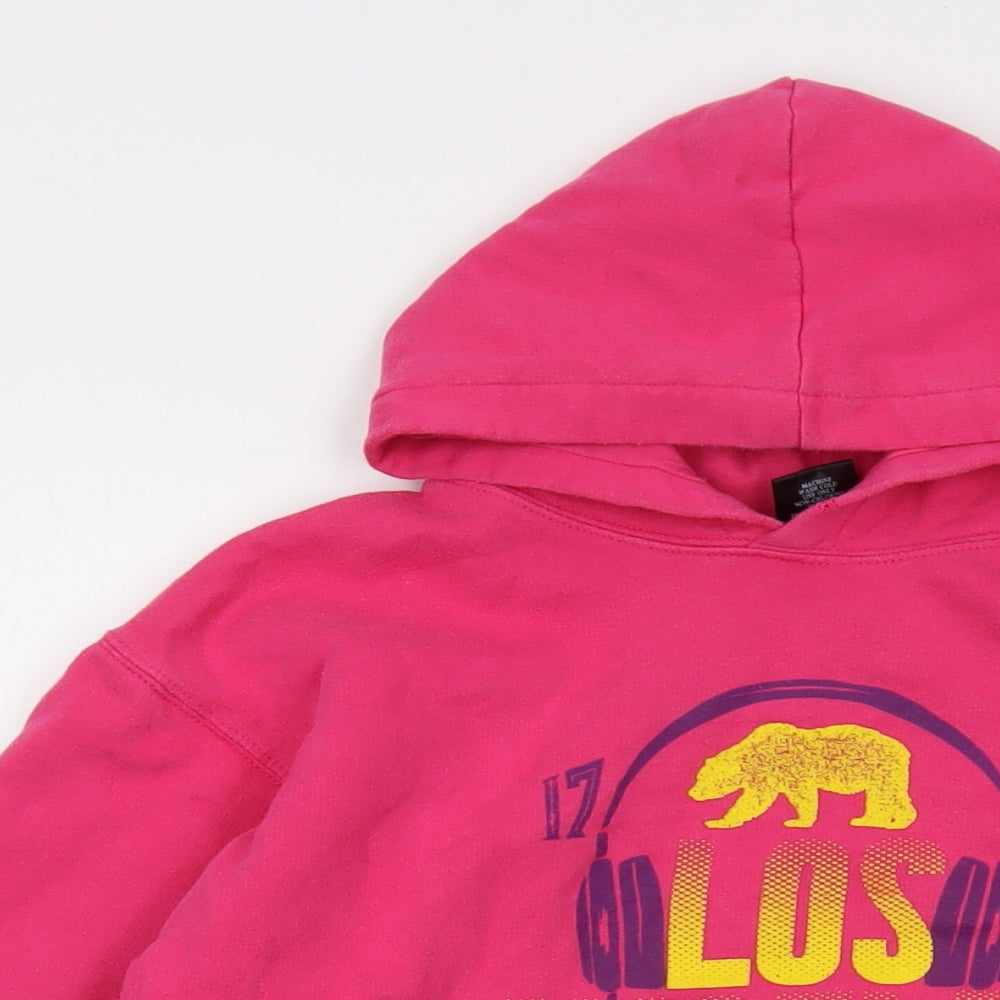 Los Angeles Womens Pink Cotton Pullover Hoodie Size XL Pullover