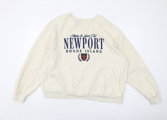 Mens UK Size XL Hollister Beige Pullover Sweatshirt