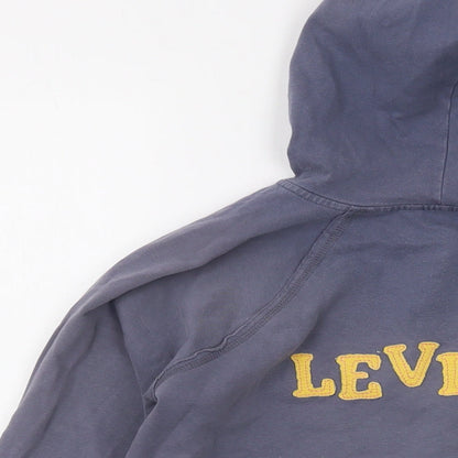 Levi's Womens Grey Cotton Full Zip Hoodie Size L Zip