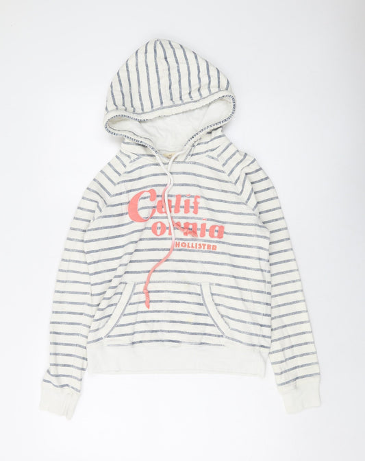 Hollister Womens Ivory Spotted Cotton Pullover Hoodie Size S Pullover