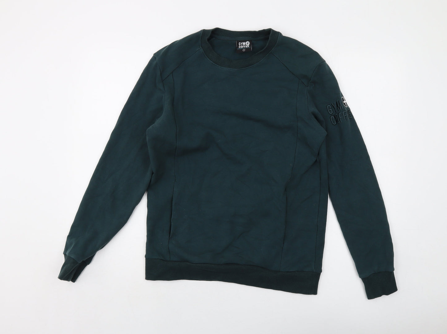 Gym Coffe Mens Green Cotton Pullover Sweatshirt Size S