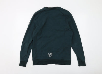 Gym Coffe Mens Green Cotton Pullover Sweatshirt Size S