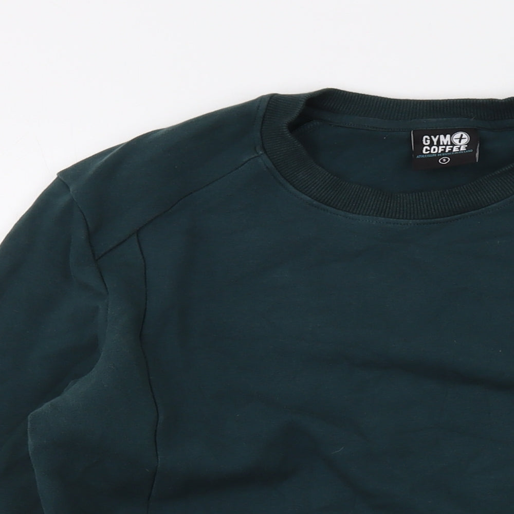 Gym Coffe Mens Green Cotton Pullover Sweatshirt Size S