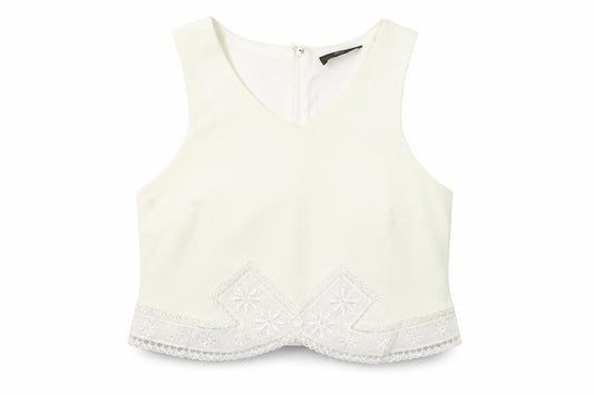 Womens UK Size 14 AX Paris Ivory Basic Tank
