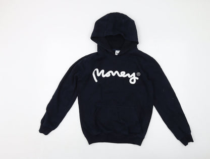 Money Boys Blue Cotton Pullover Hoodie Size 12-13 Years Pullover