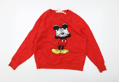 Womens UK Size S Disney Red Pullover Sweatshirt