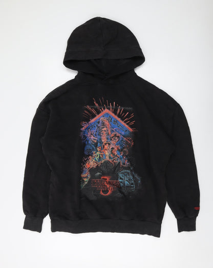 Mens UK Size S Stranger Things Black Pullover Hoodie