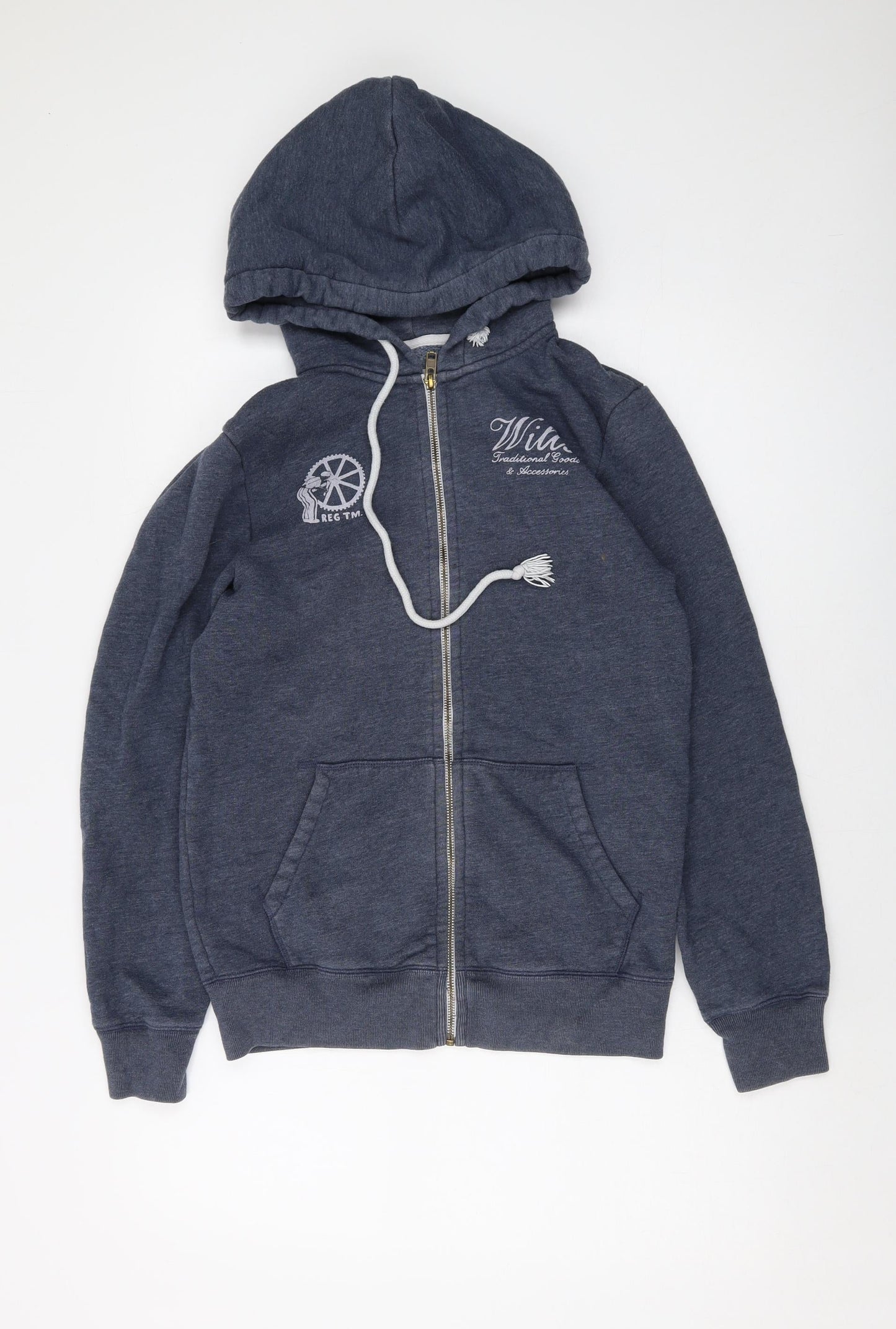 Mens UK Size XS Jack Wills Blue Full Zip Hoodie