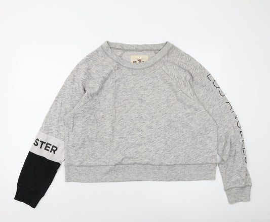 Hollister Womens Grey Cotton Pullover Sweatshirt Size L Pullover