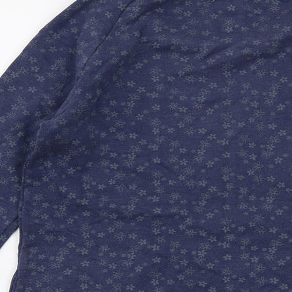 Cameo Rose Womens Blue Geometric Cotton Pullover Sweatshirt Size S Pullover