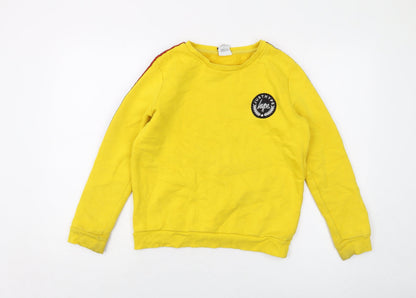Hype Boys Yellow Cotton Pullover Sweatshirt Size 13 Years Pullover