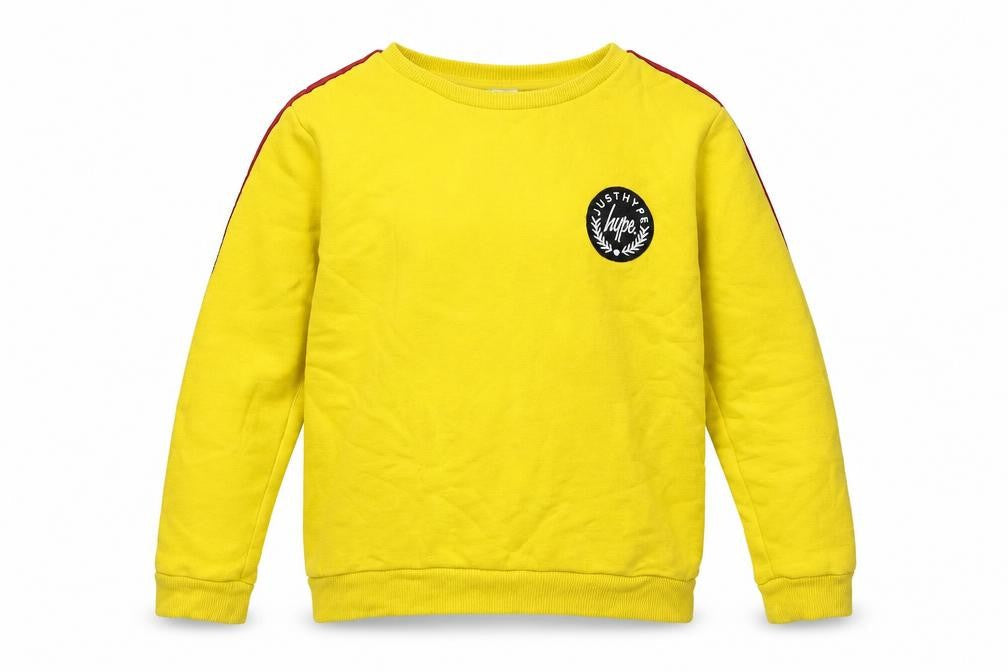 Hype Boys Yellow Cotton Pullover Sweatshirt Size 13 Years Pullover