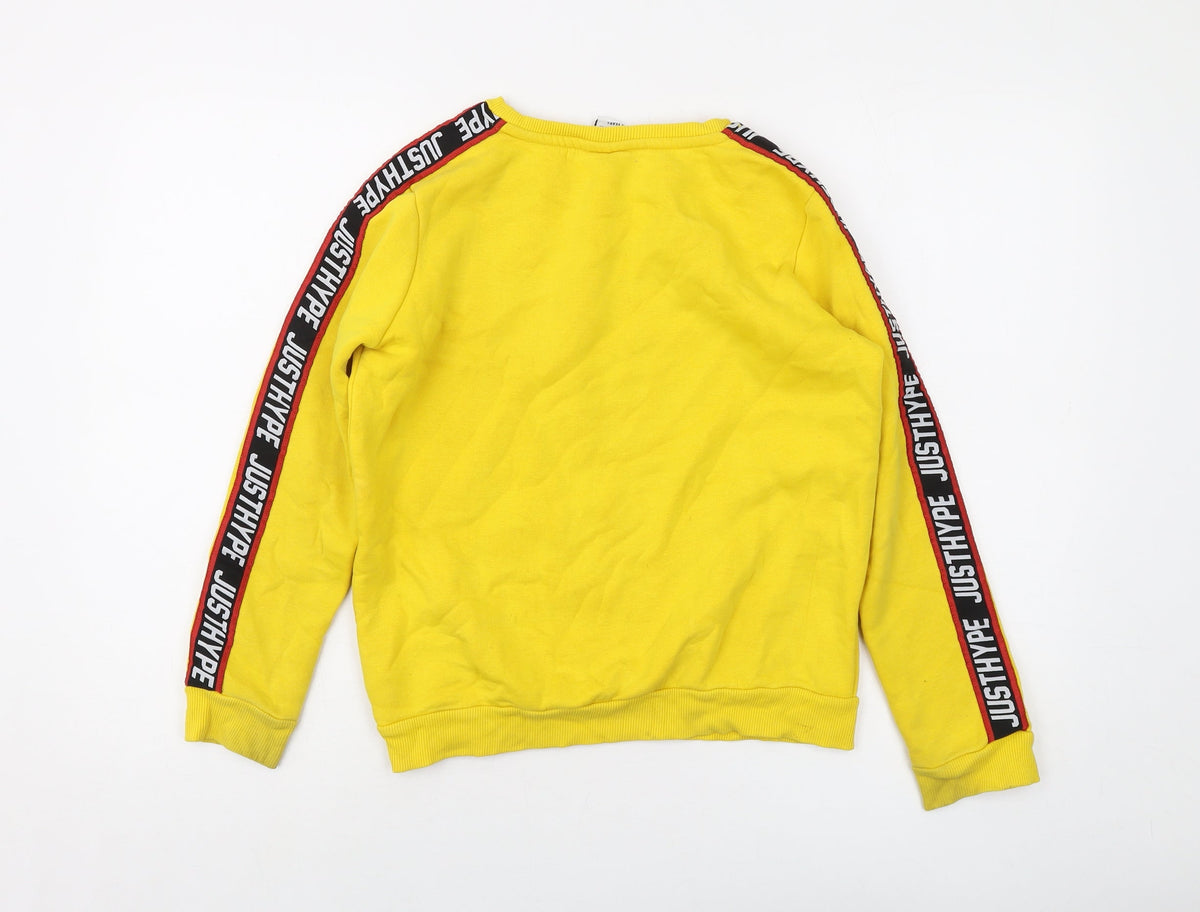Hype Boys Yellow Cotton Pullover Sweatshirt Size 13 Years Pullover