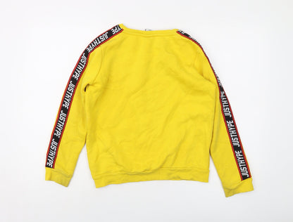 Hype Boys Yellow Cotton Pullover Sweatshirt Size 13 Years Pullover