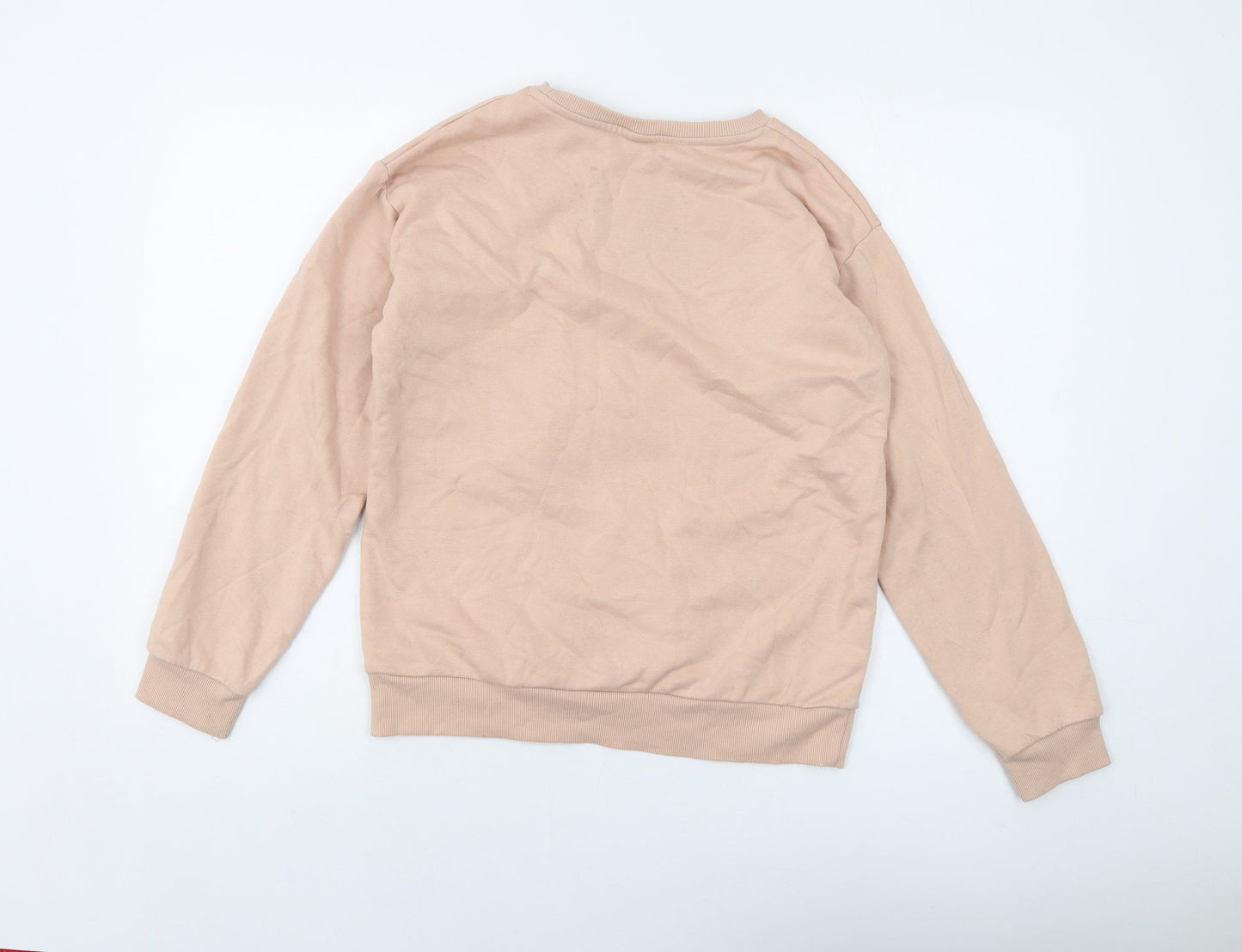Disney Girls Pink Cotton Pullover Sweatshirt Size 13-14 Years Pullover - Stitch