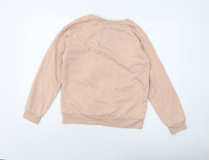Disney Girls Pink Cotton Pullover Sweatshirt Size 13-14 Years Pullover - Stitch