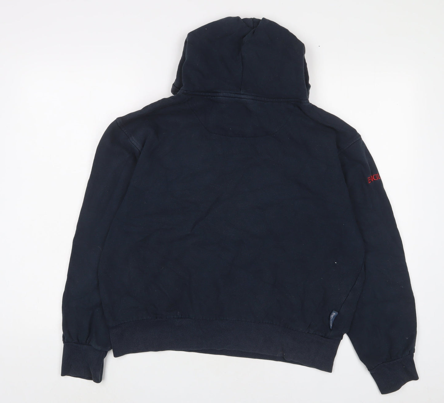 England Womens Blue Cotton Pullover Hoodie Size L Pullover - Logo, Embroidered