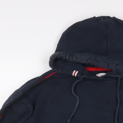 England Womens Blue Cotton Pullover Hoodie Size L Pullover - Logo, Embroidered