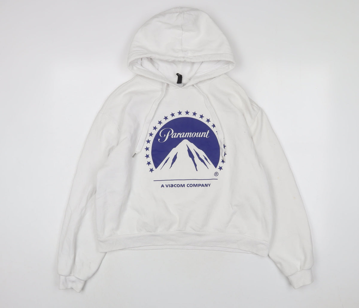 Paramount Womens White Cotton Pullover Hoodie Size L Pullover