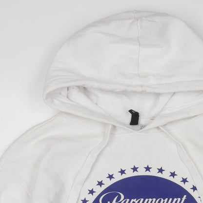 Paramount Womens White Cotton Pullover Hoodie Size L Pullover