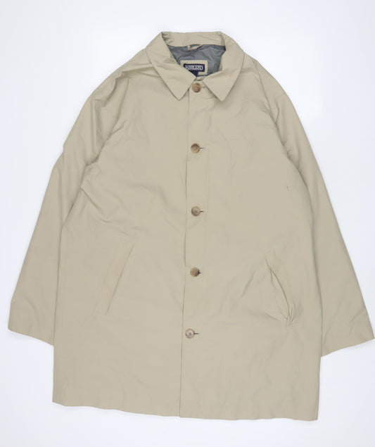 Landsend Womens Beige Overcoat Coat Size L Zip