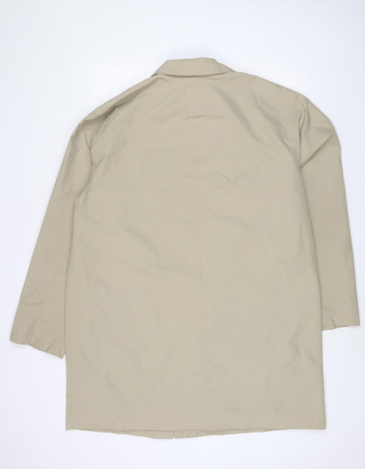 Landsend Womens Beige Overcoat Coat Size L Zip