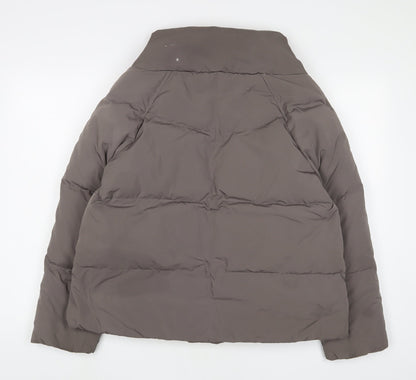 Wrap Womens Brown Puffer Jacket Coat Size 12 Zip