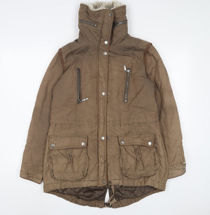 RJR.John Rocha Womens Brown Jacket Coat Size 10 Zip